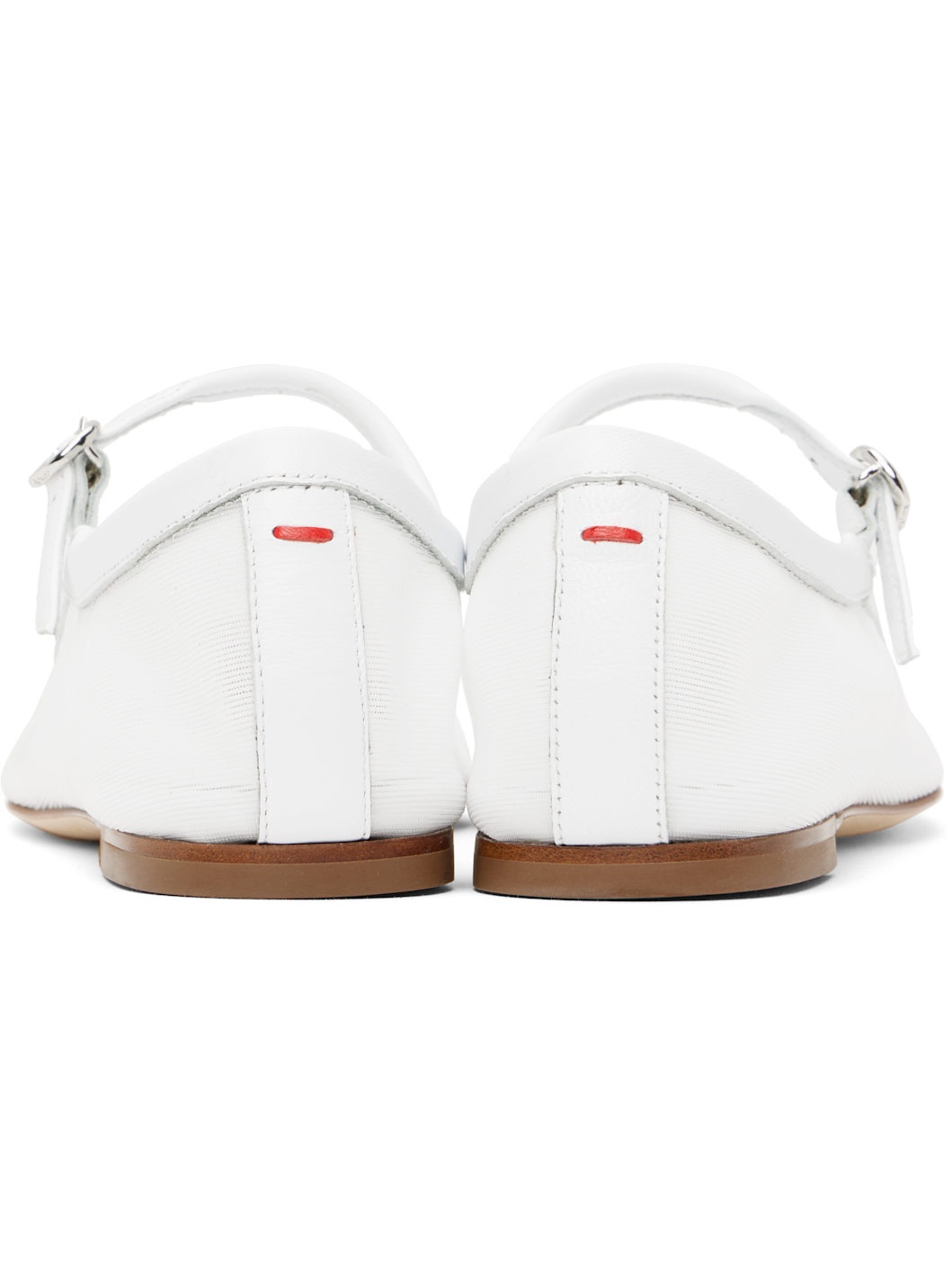 White Uma Mesh Toe-Cap Ballerina Flats - 2