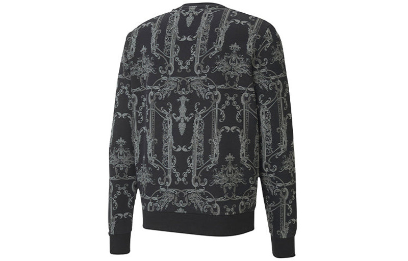PUMA PUMA Luxe Aop Crew Casual Sports Round Neck Pullover Knit Black 530305-01 outlook