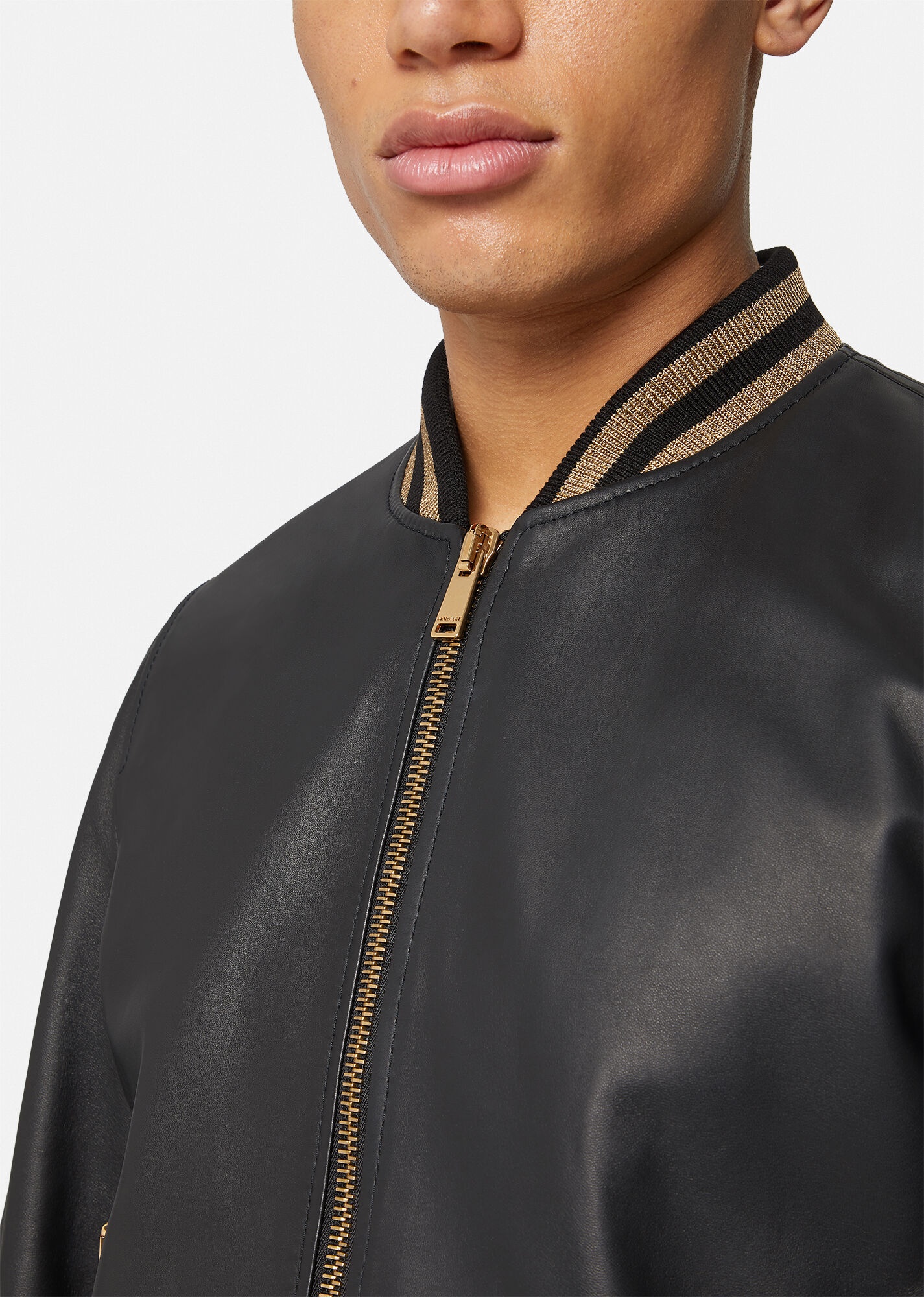 Greca Nappa Leather Bomber Jacket - 5