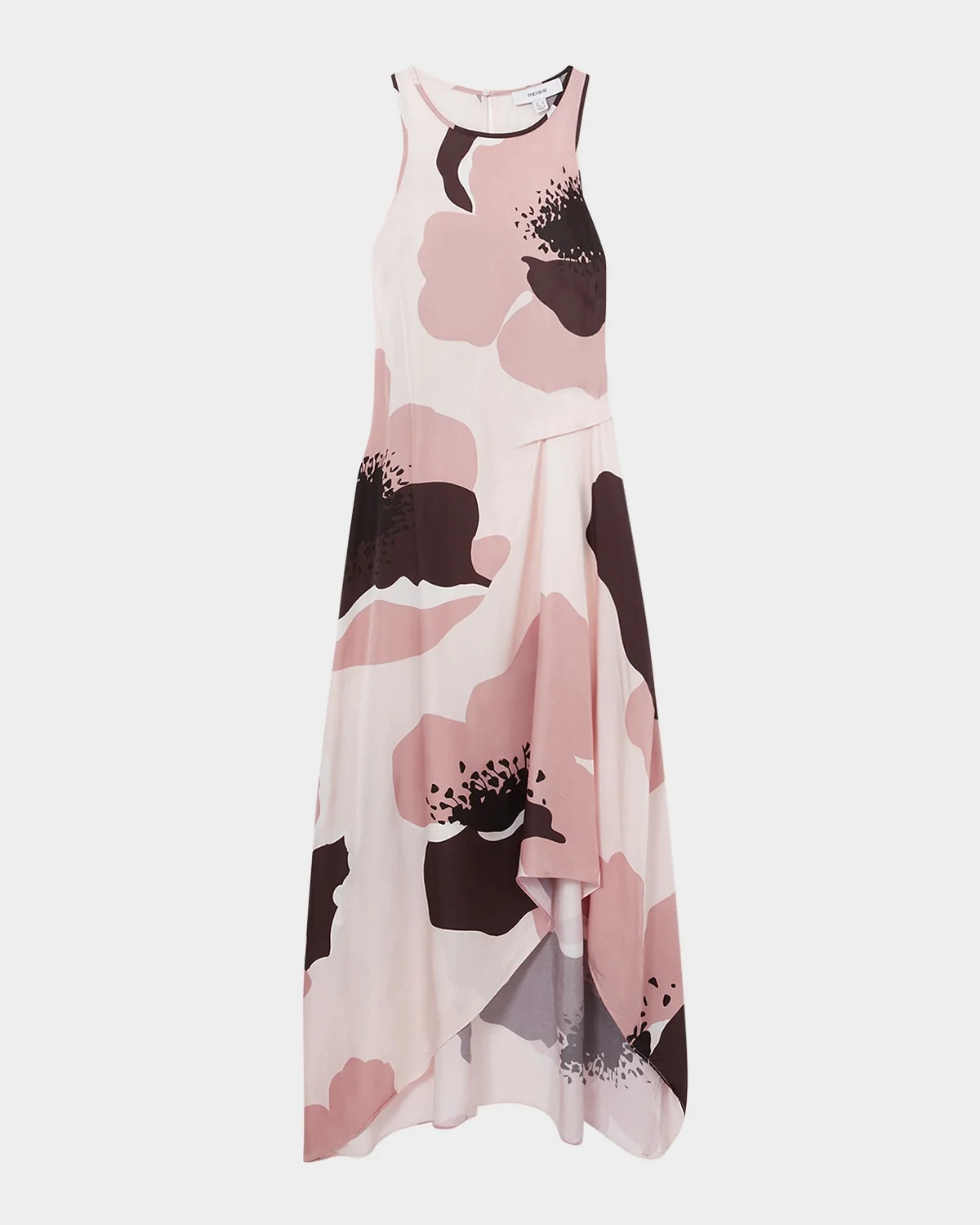 Michalie Draped High-Low Satin Midi Dress - 1