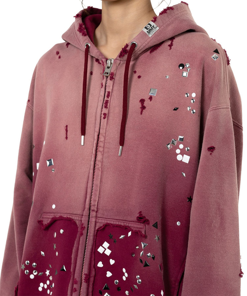 Sun Faded Like Embellished Zip-up Hoodie 22