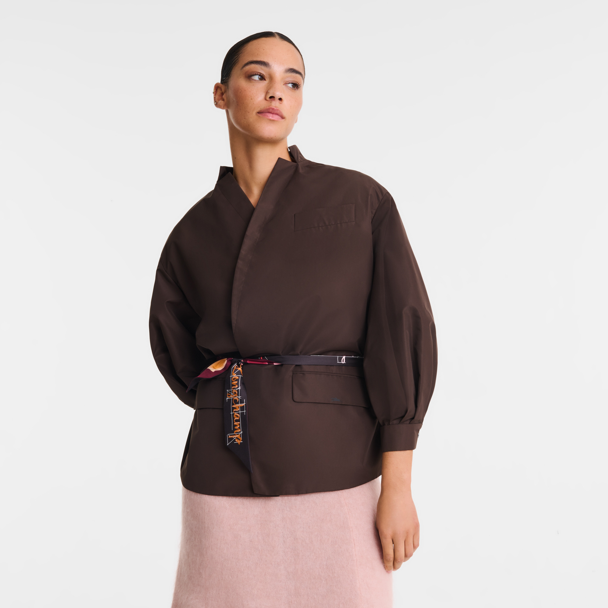 Kimono jacket Mocha - Technical taffeta - 4