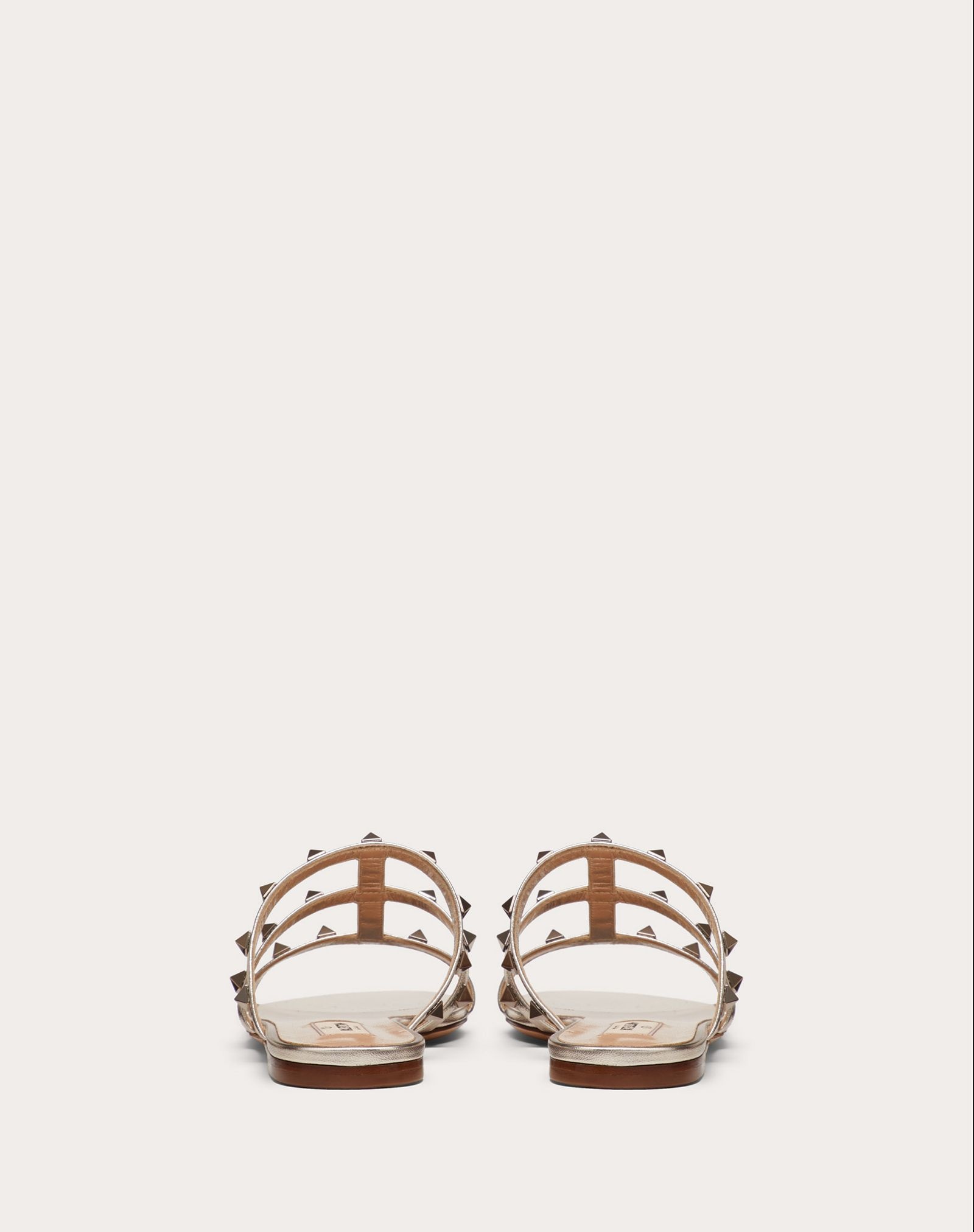 Rockstud Flat Metallic Nappa Slide Sandal - 3