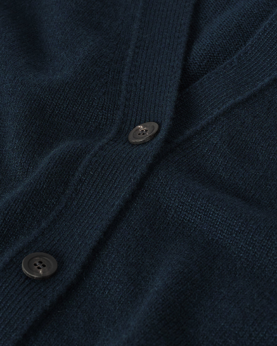 Boyfriend-Fit Green Cashmere Cardigan - 6