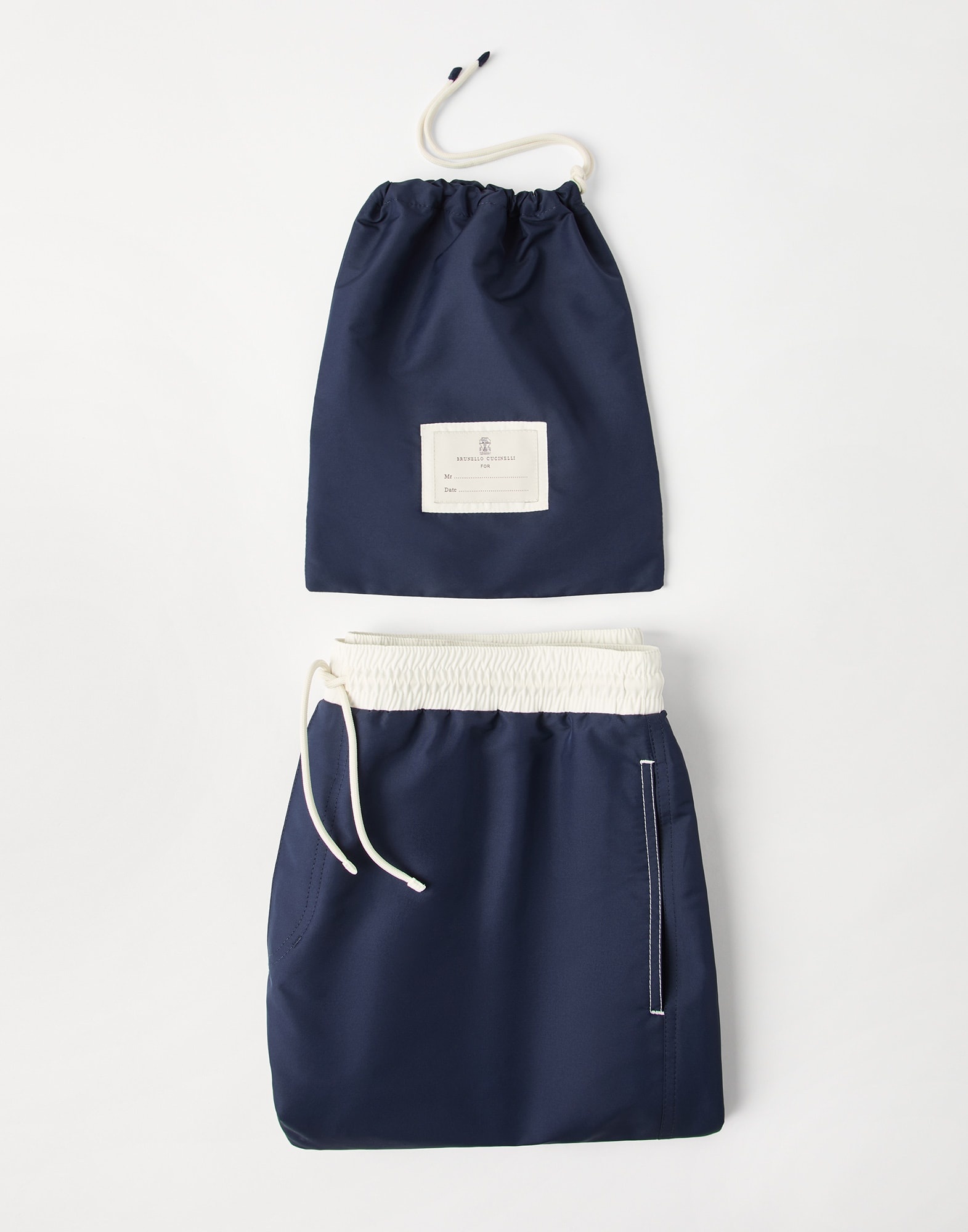 Nylon swim shorts with contrast details and print - 4