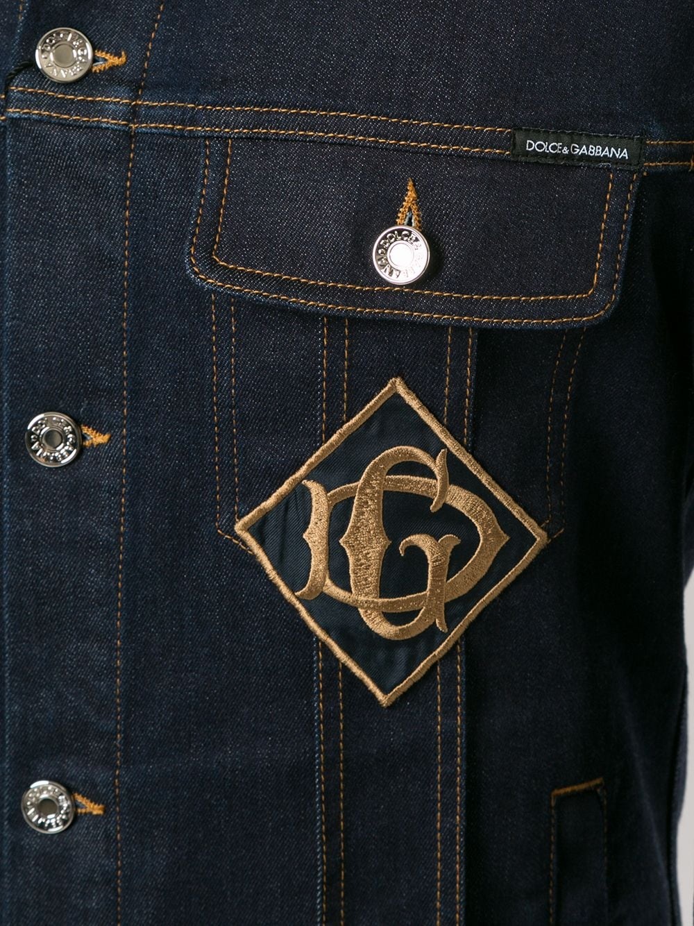 logo patch denim jacket - 5