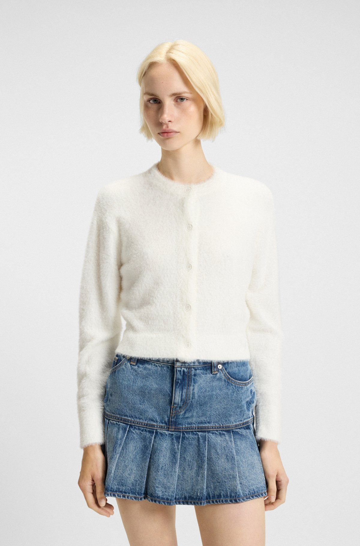 RELAXED-FIT CARDIGAN IN FURRY YARN - 2