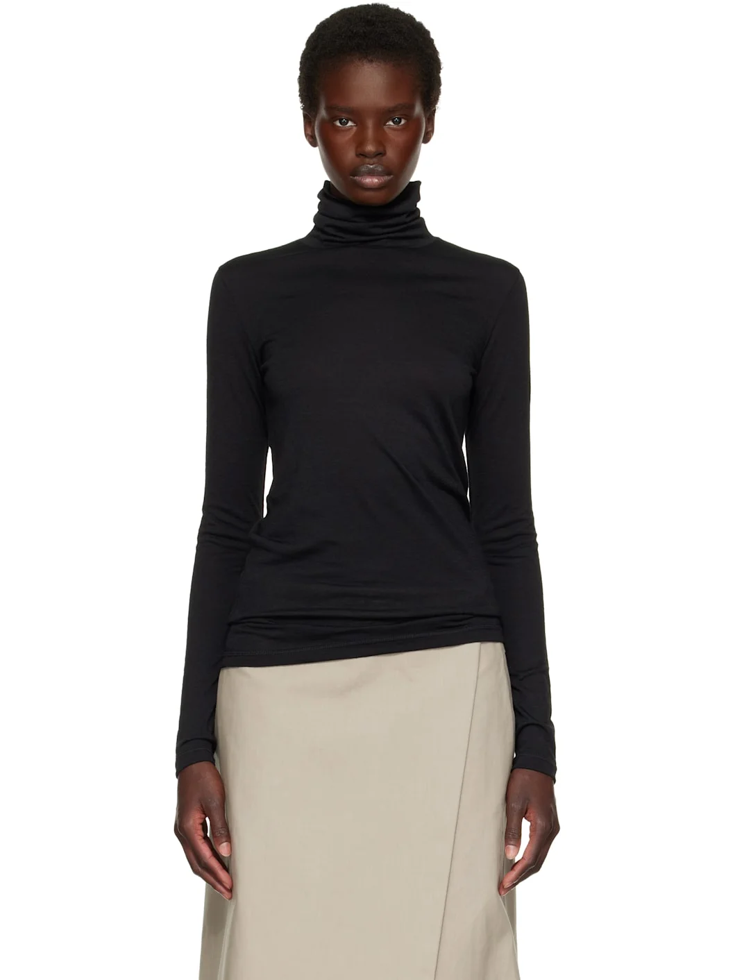 Black Wool Turtleneck - 1