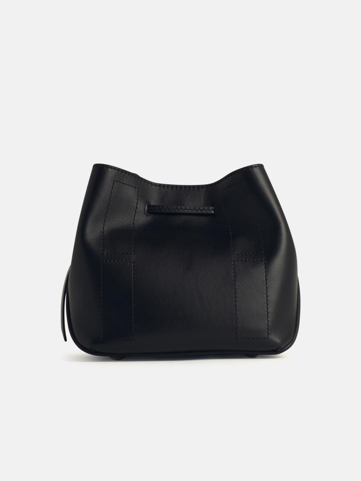 'HOCKET' BLACK LEATHER CROSSBODY BAG - 3