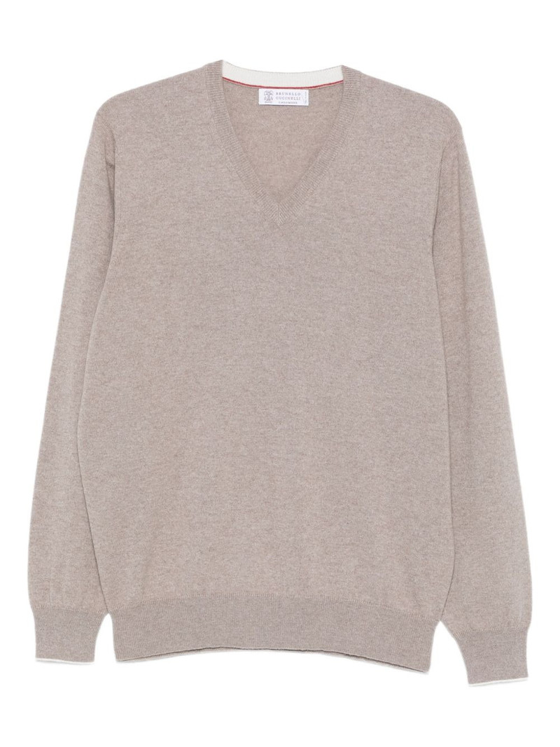 V-neck cashmere sweater 1