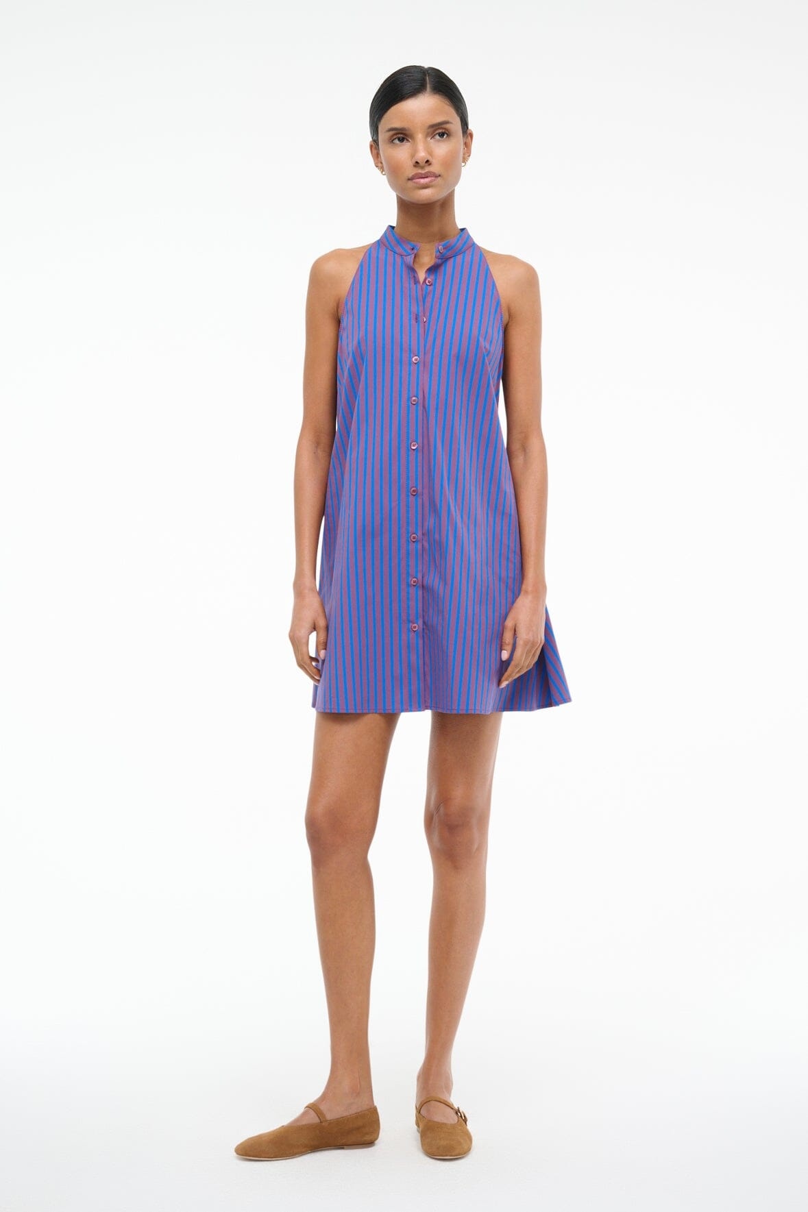 STAUD SHIRLEY MINI DRESS ATLAS STRIPE - 3