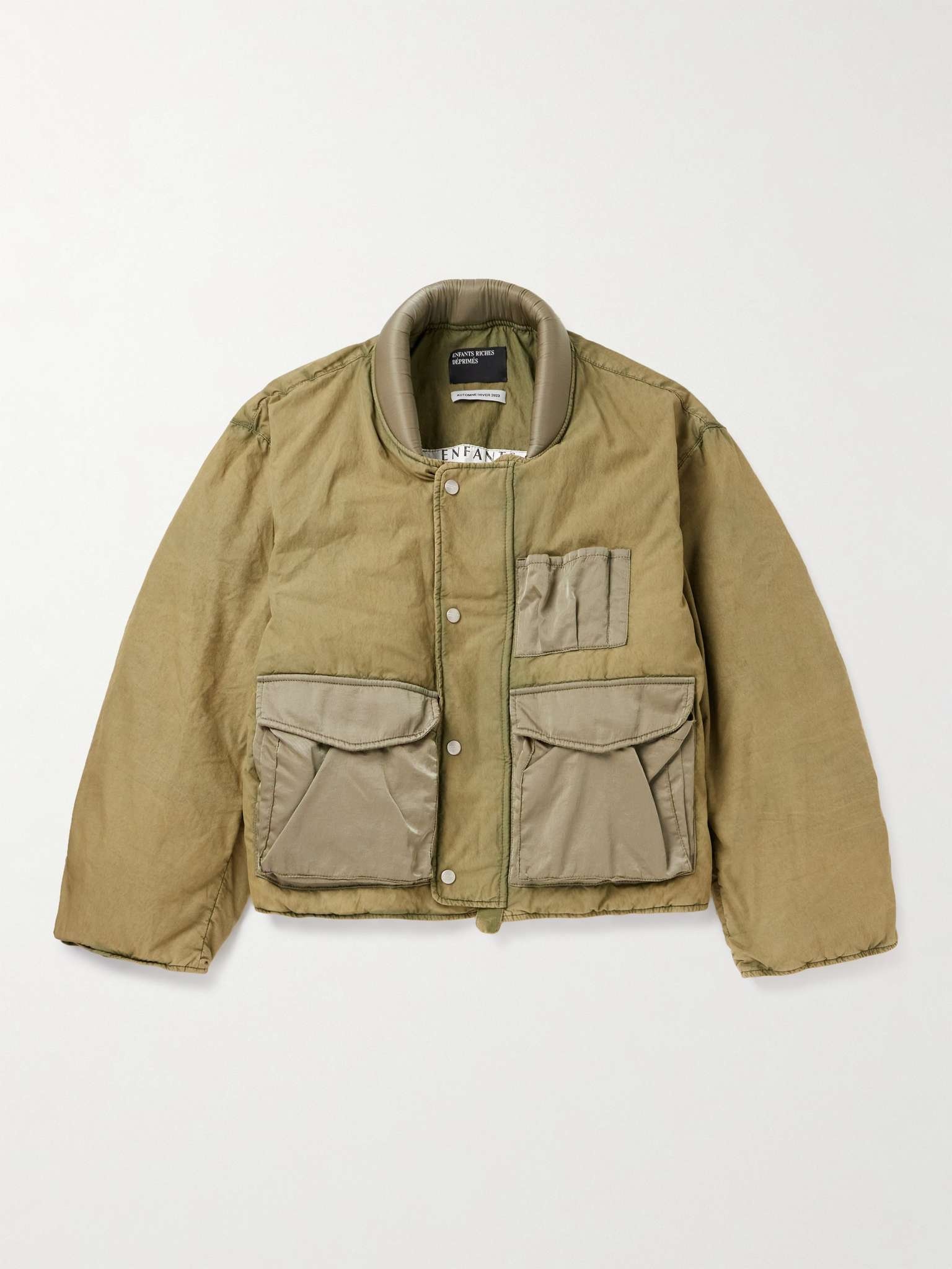 Quilted Shell-Trimmed Cotton-Blend Canvas Down Bomber Jacket - 1