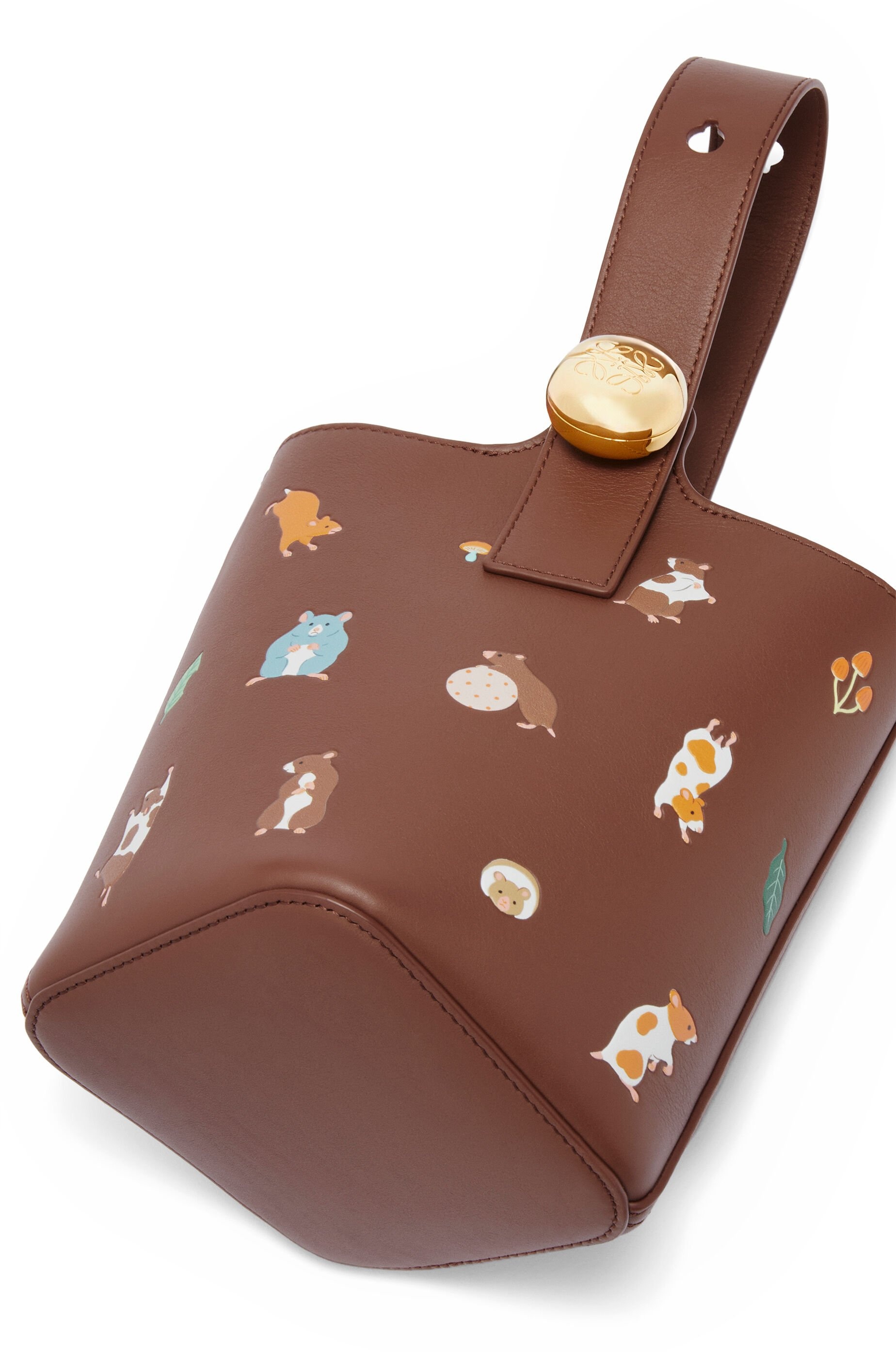 Hamster mini Pebble bucket in nappa calfskin - 9