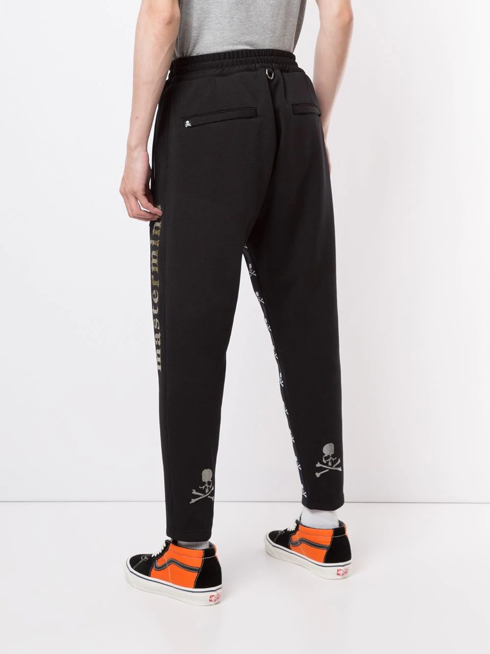 skull stripe track pants - 4