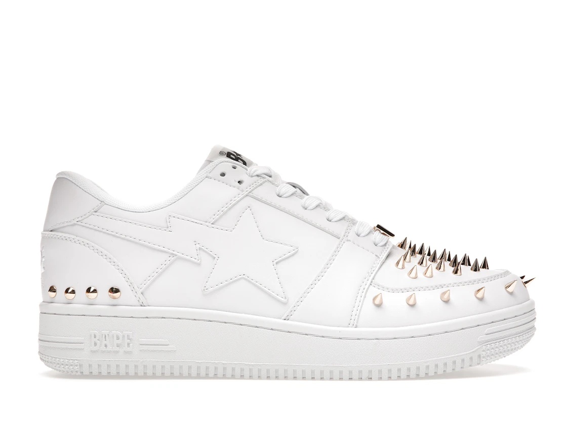 A Bathing Ape Bape Sta Low White Gold Studded - 1