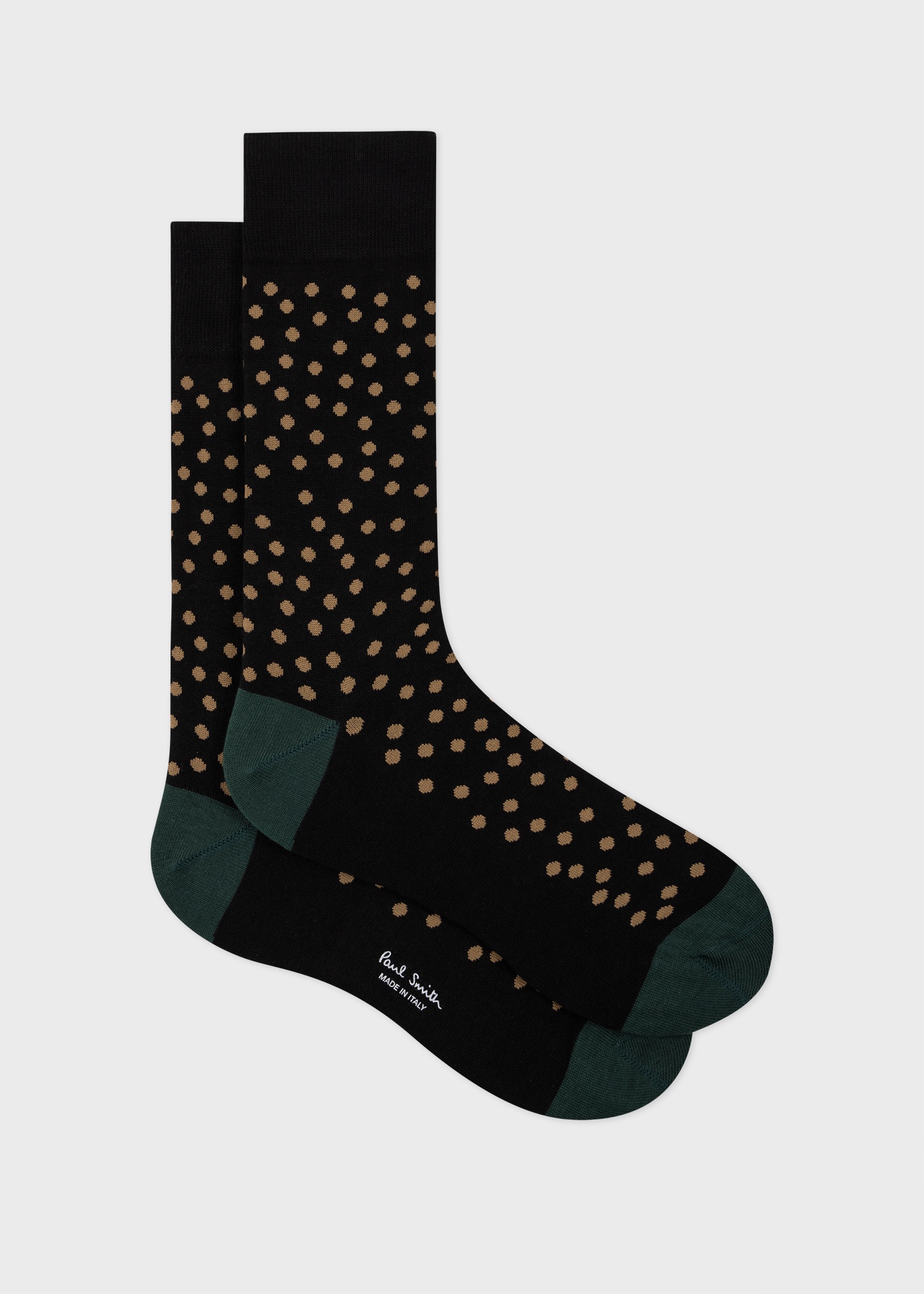 Black Cotton-Blend Polka Dot Socks - 1