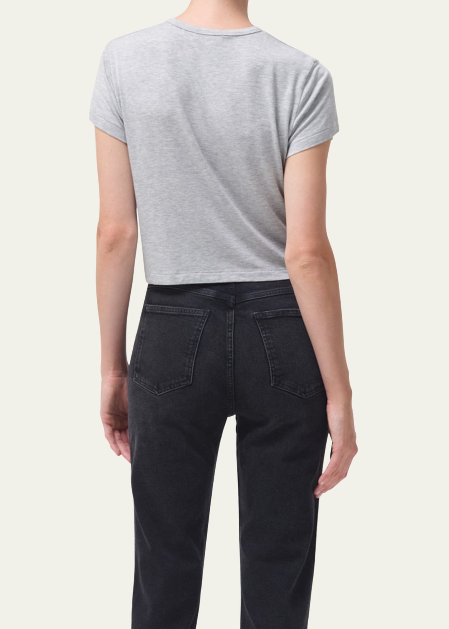Adine Cropped Cotton Crewneck Tee - 3