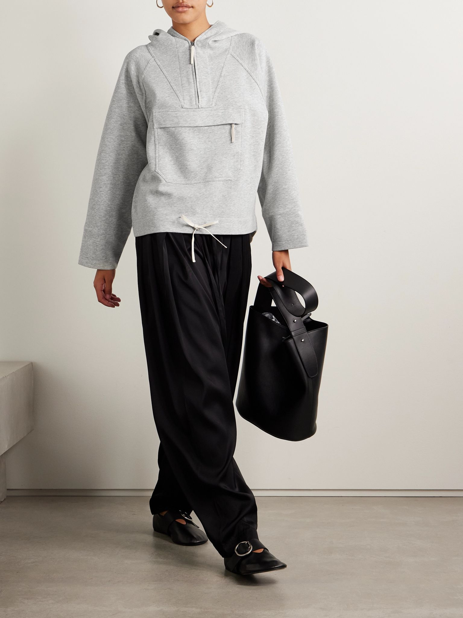 Cotton and TENCEL™-blend jersey hoodie Gray - 2