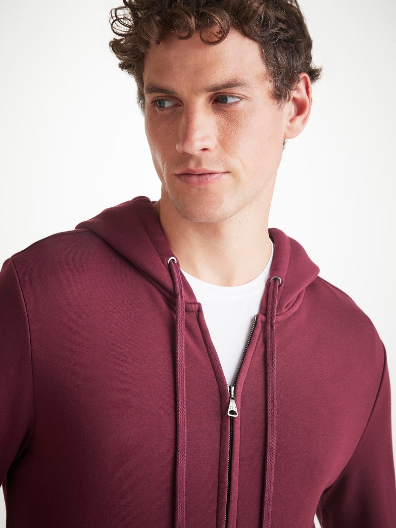 Men's Hoodie Quinn Cotton Modal Burgundy - 5