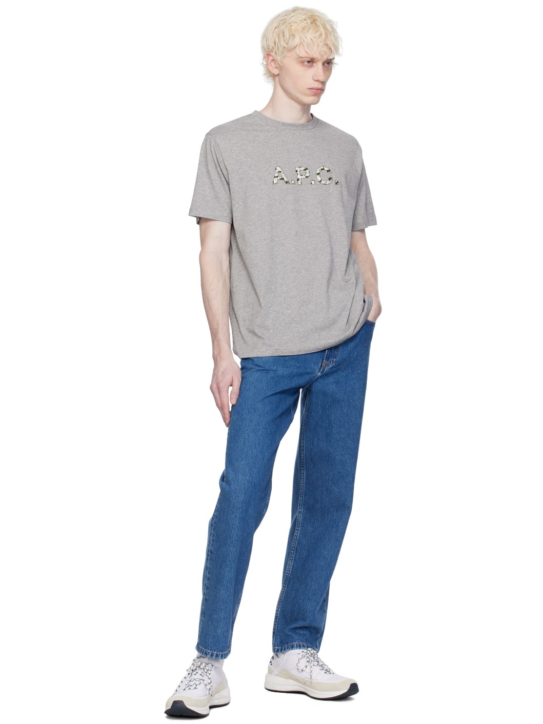 A.P.C｜SHORT-SLEEVED ROUND NECK T-SHIRTS (T-SHIRT WILLOW A.P.C. Willow Cotton T-shirt | Grey | FARFETCH GE