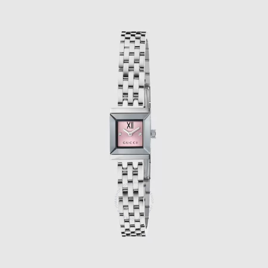 Gucci G-Frame Quartz Pink Dial Ladies Watch YA128539 - 1