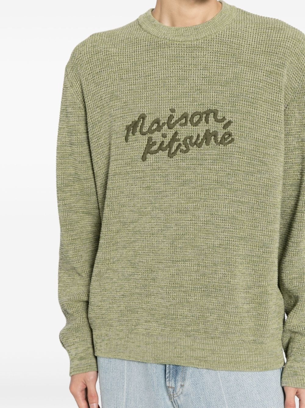 logo-embroidered cotton jumper - 5