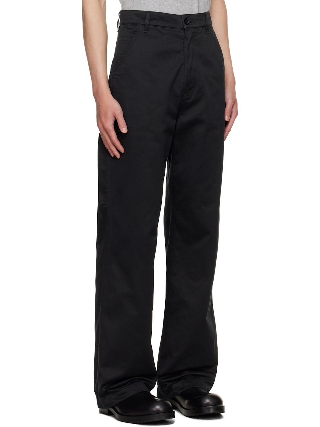 Black Sateen Trousers - 2