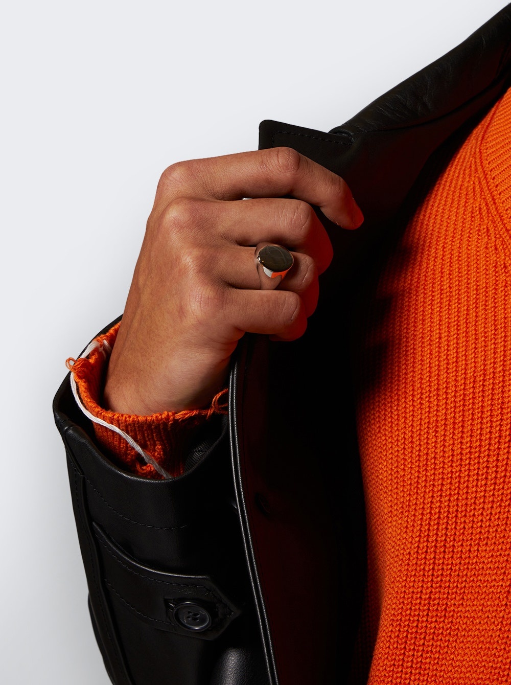 Minimal Logo Oval Signet Ring Polished Palladio - 3
