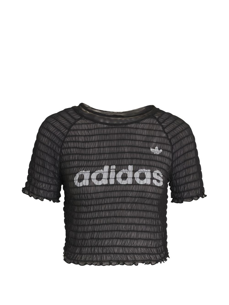 smocked logo T-shirt 1