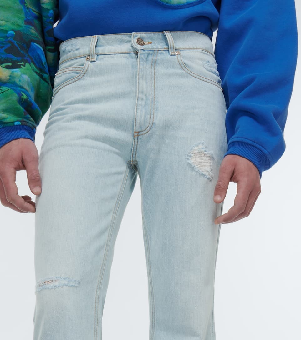 Distressed mid-rise flared jeans - 5