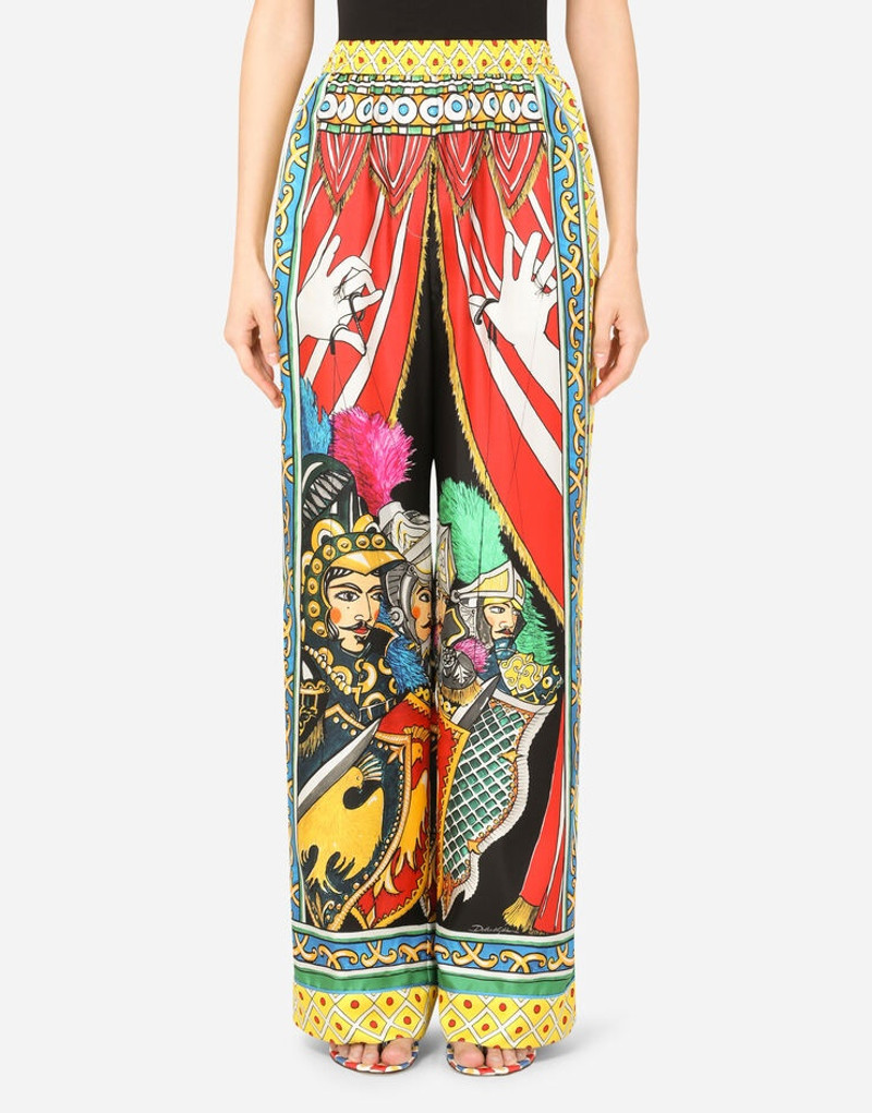 Carretto-print twill pajama pants 1