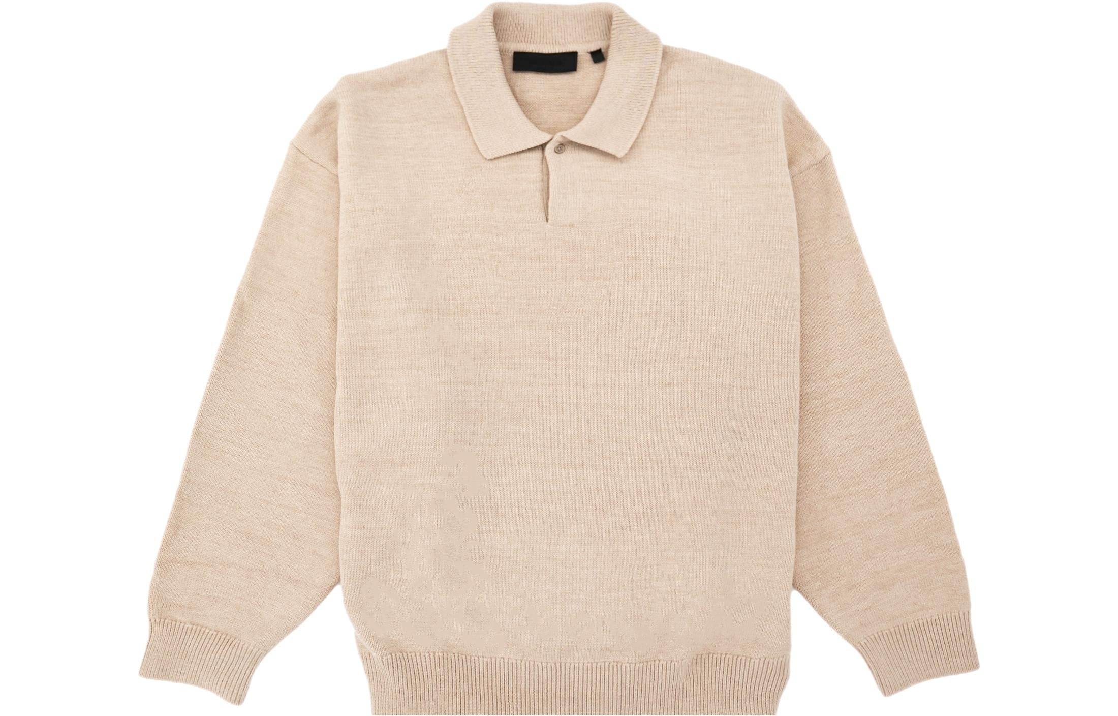 Fear of God Essentials FW23 Knit Polo Shirt 'Gold Heather' 192BT232183F - 2