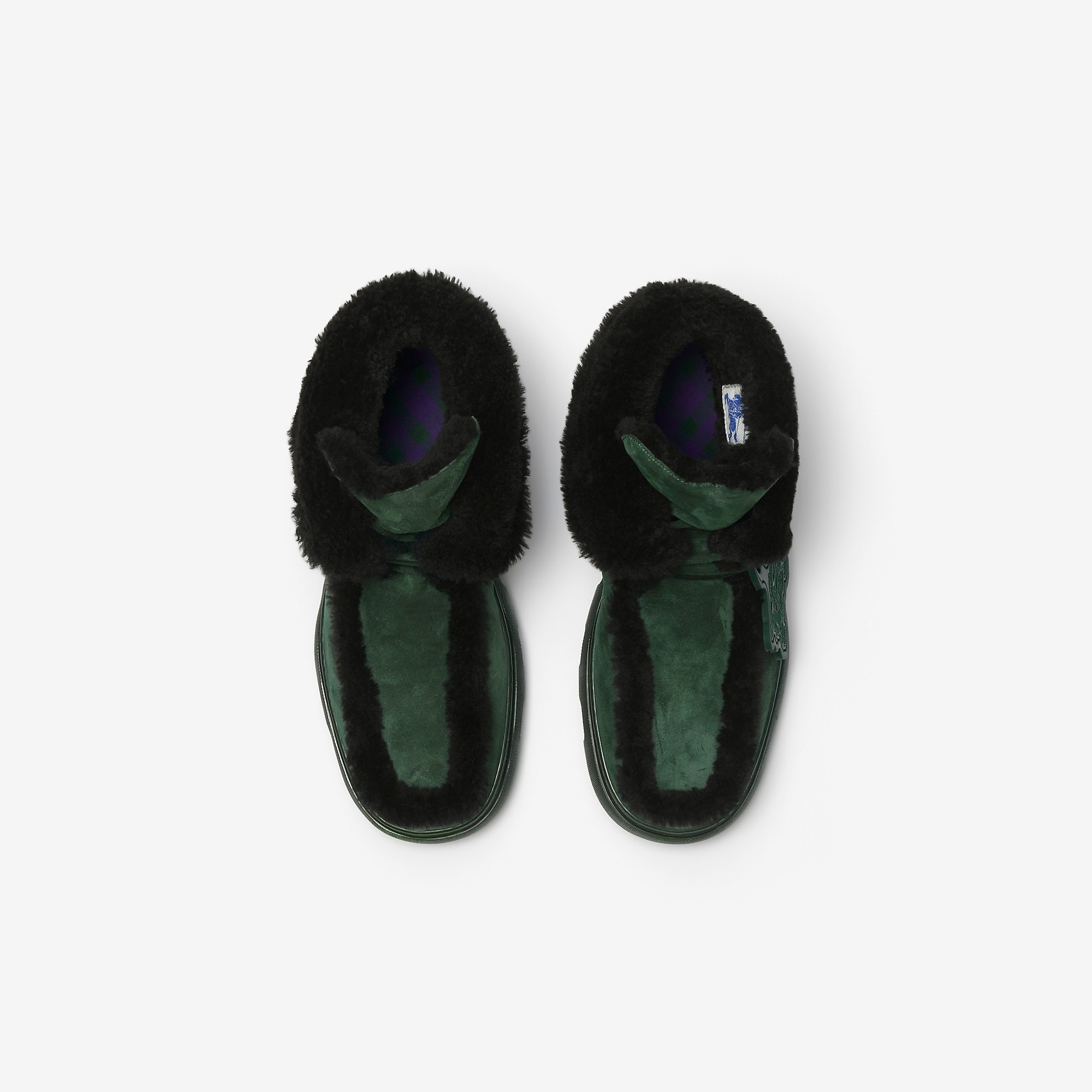 Suede and Shearling Creeper Boots - 5