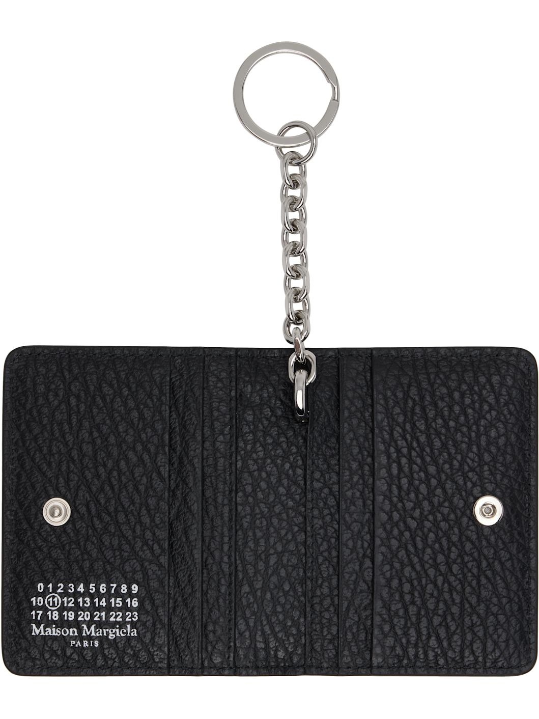 Black Four Stitches Keyring Card Holder - 3