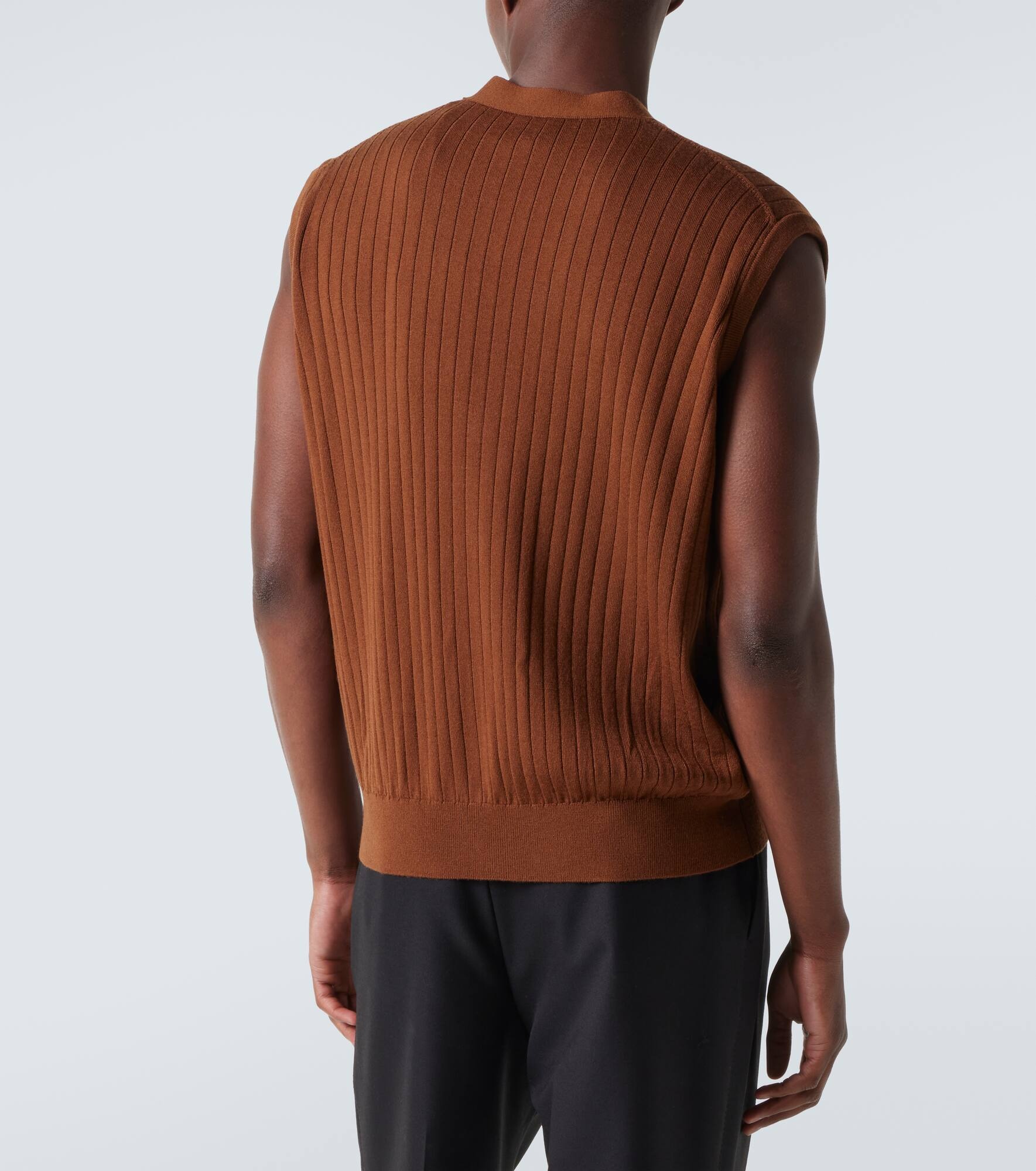 Ribbed-knit wool sweater vest - 4