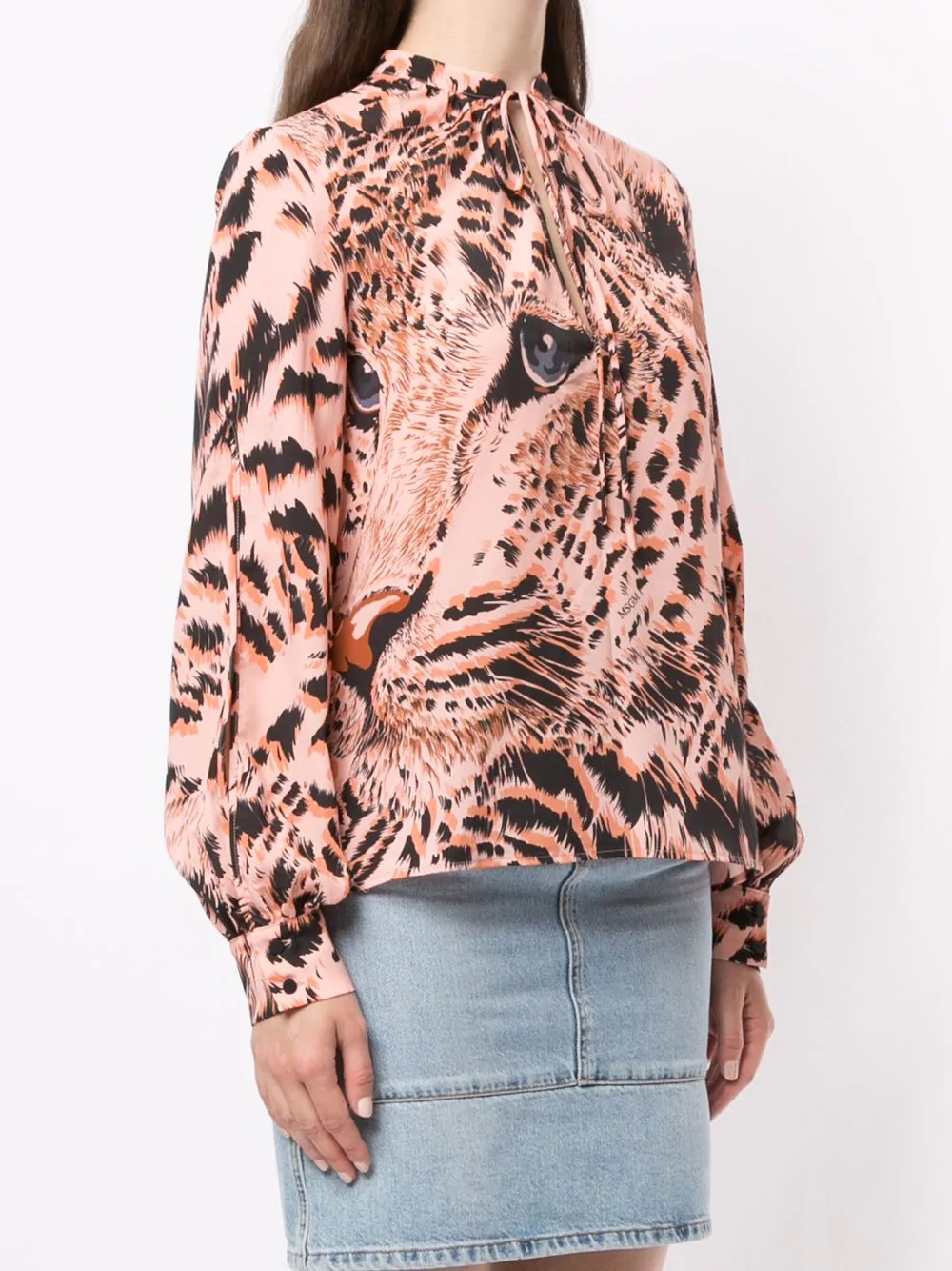 graphic print longsleeved blouse - 3