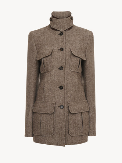 Chloé LONG OFFICER JACKET IN HERRINGBONE WOOL outlook