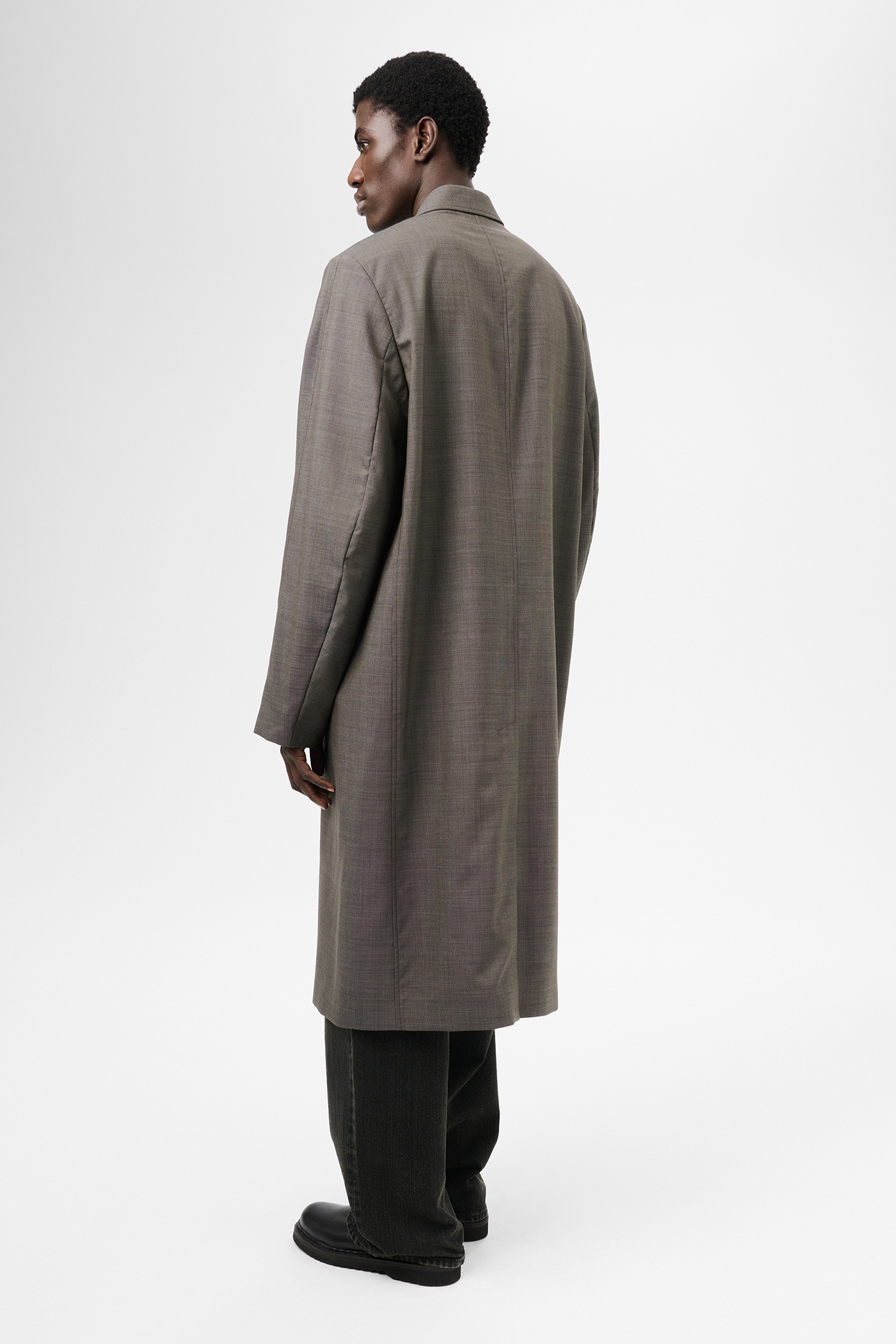 Uniform Coat Grey Atom Check Wool - 5