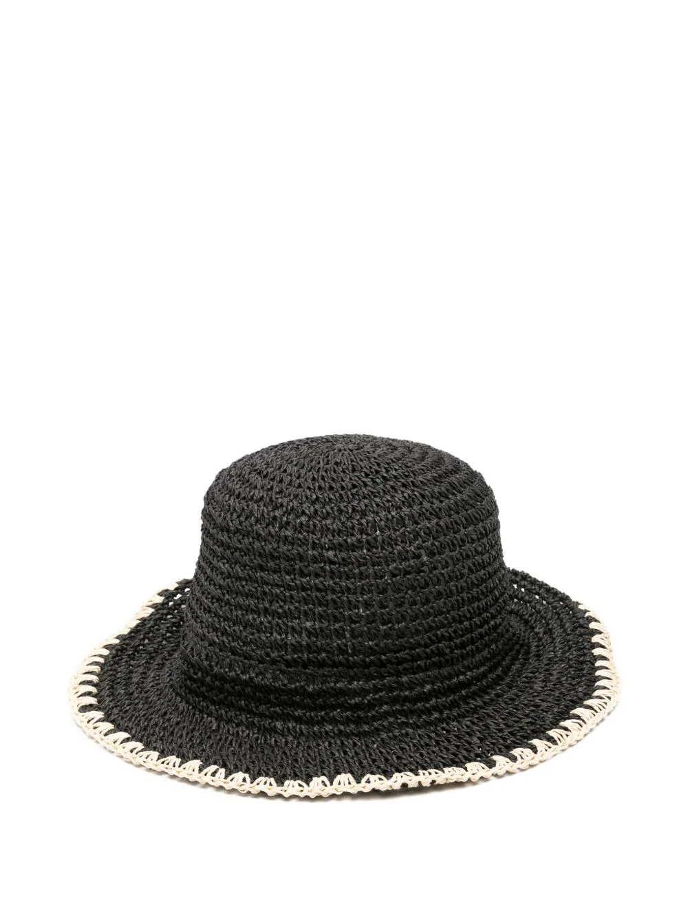 woven-trim hat - 1