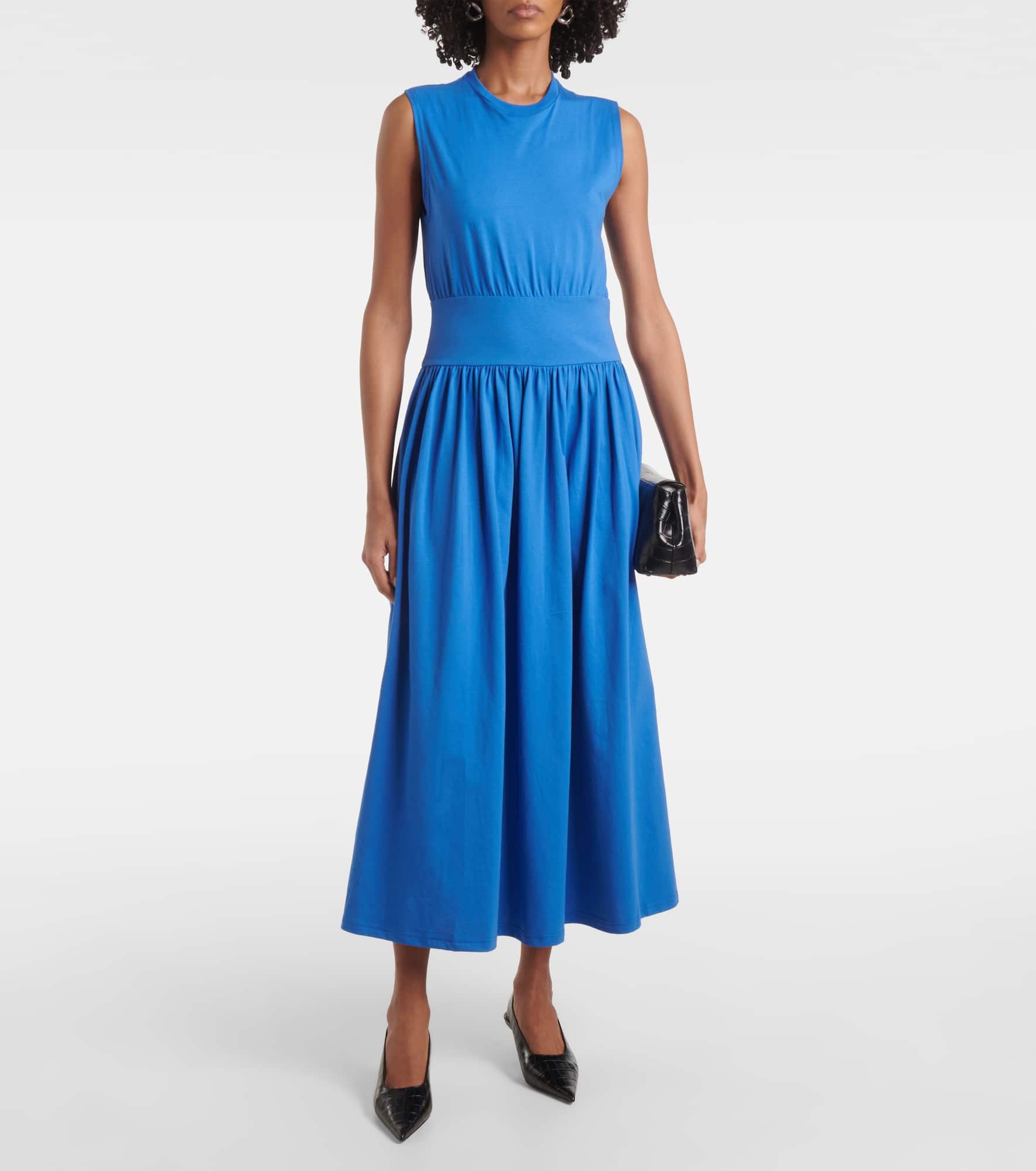 Cotton jersey midi dress - 2