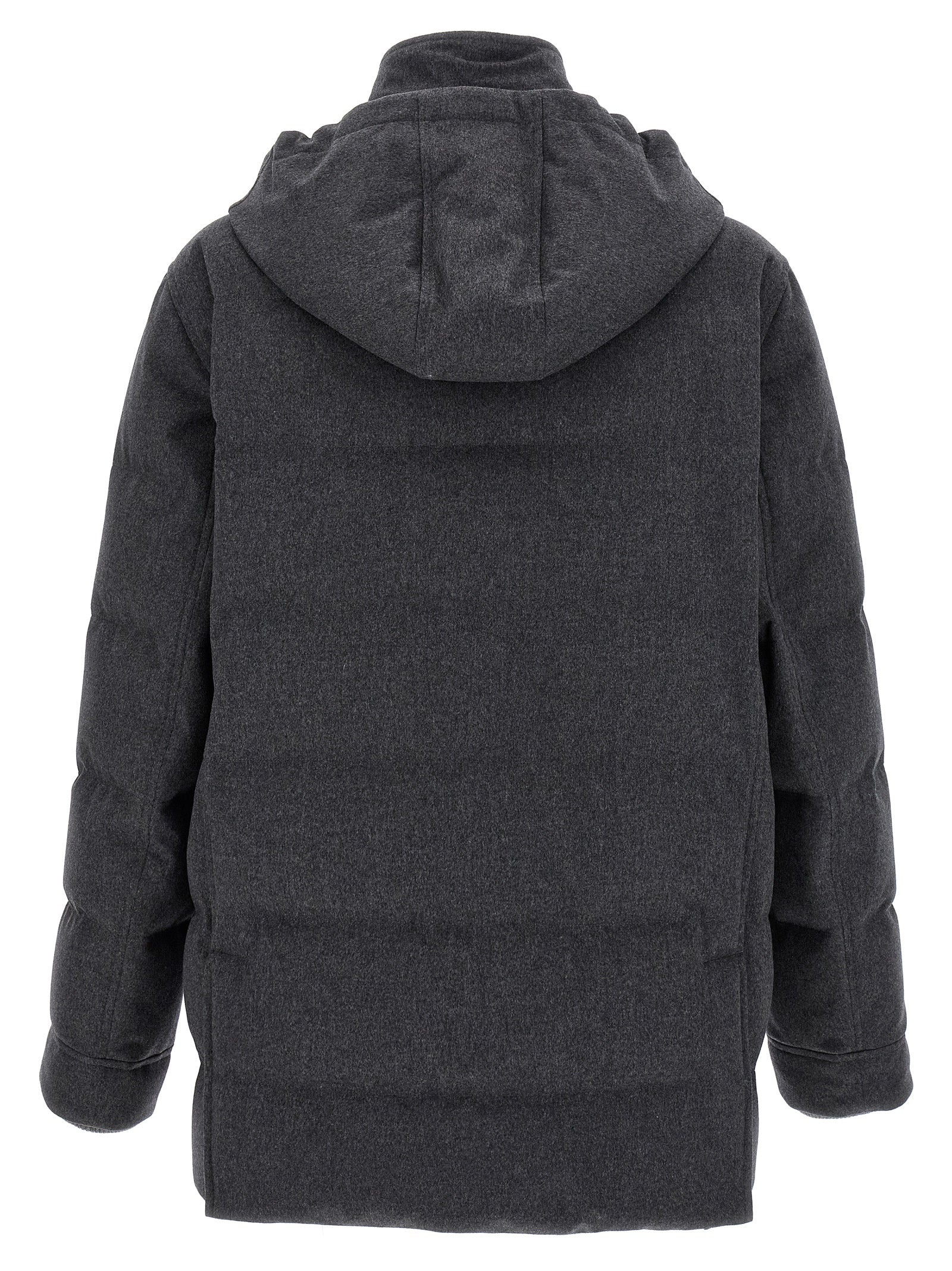 Flannel Down Jacket Puffer Jackets Gray - 2