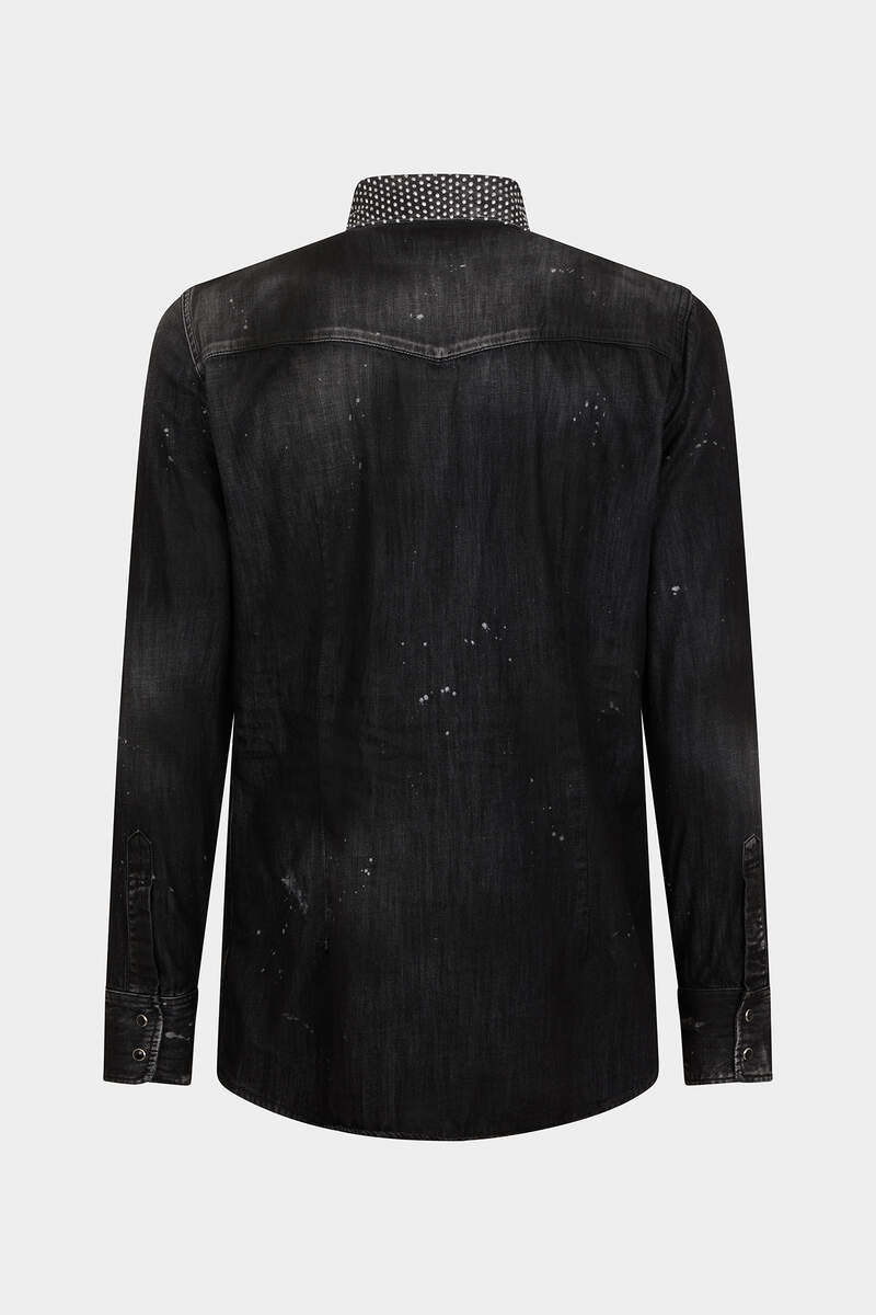 BLACK WASH NIGHT FASHION WESTERN SHIRT - 2