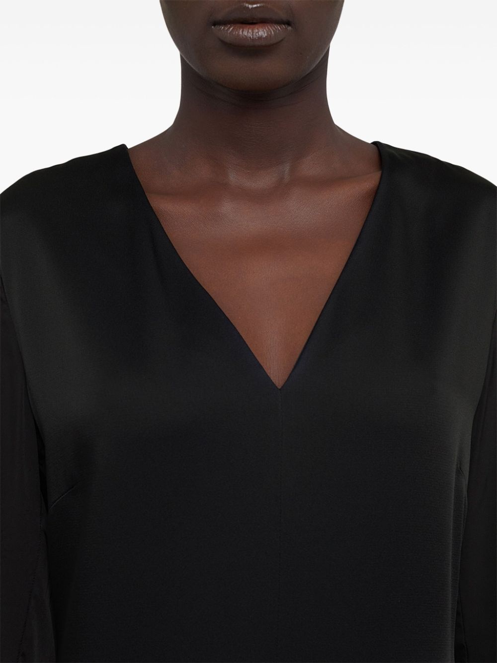 side-slit satin midi dress - 7