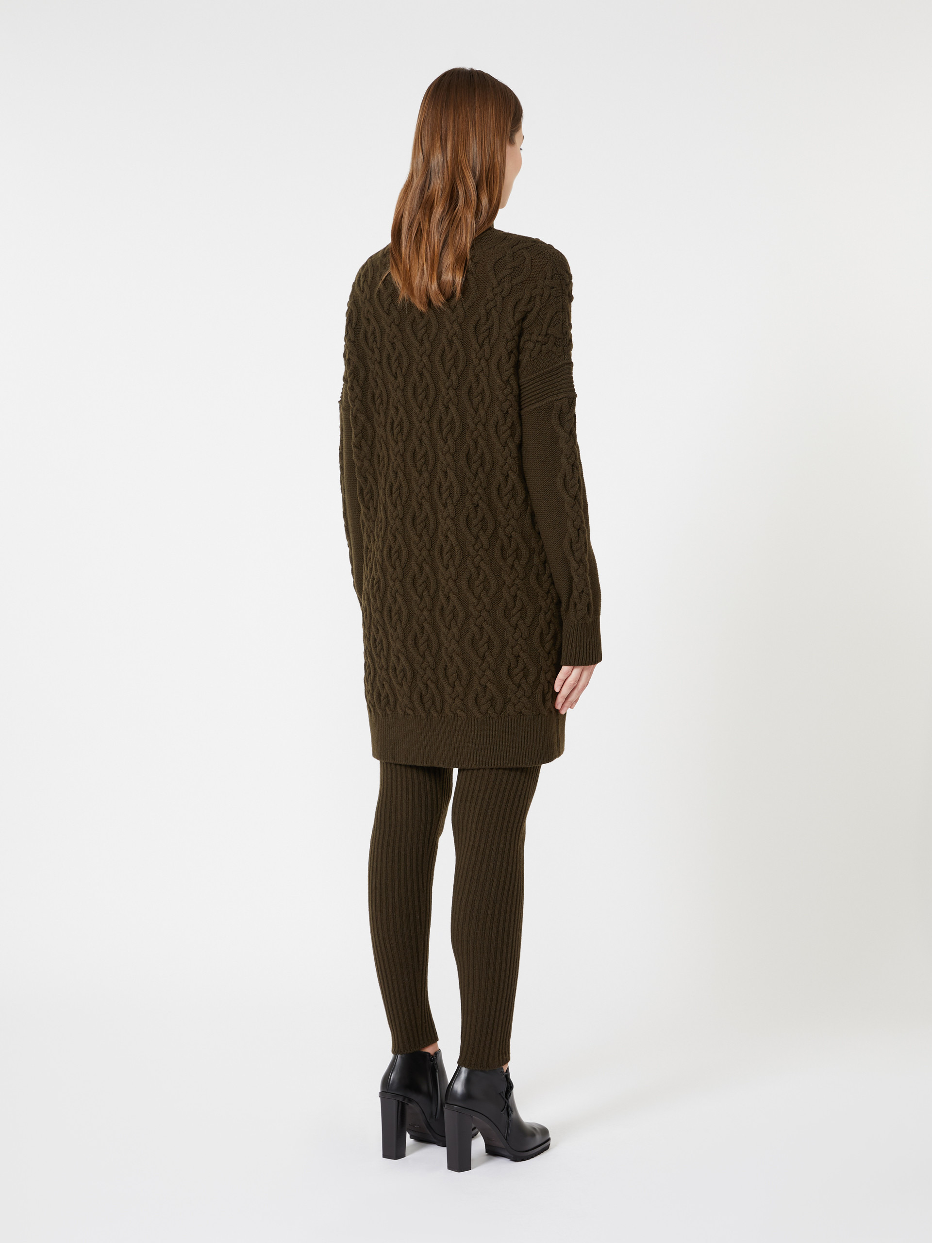 AZZURRO1234 Wool and cashmere cable-knit dress - 4
