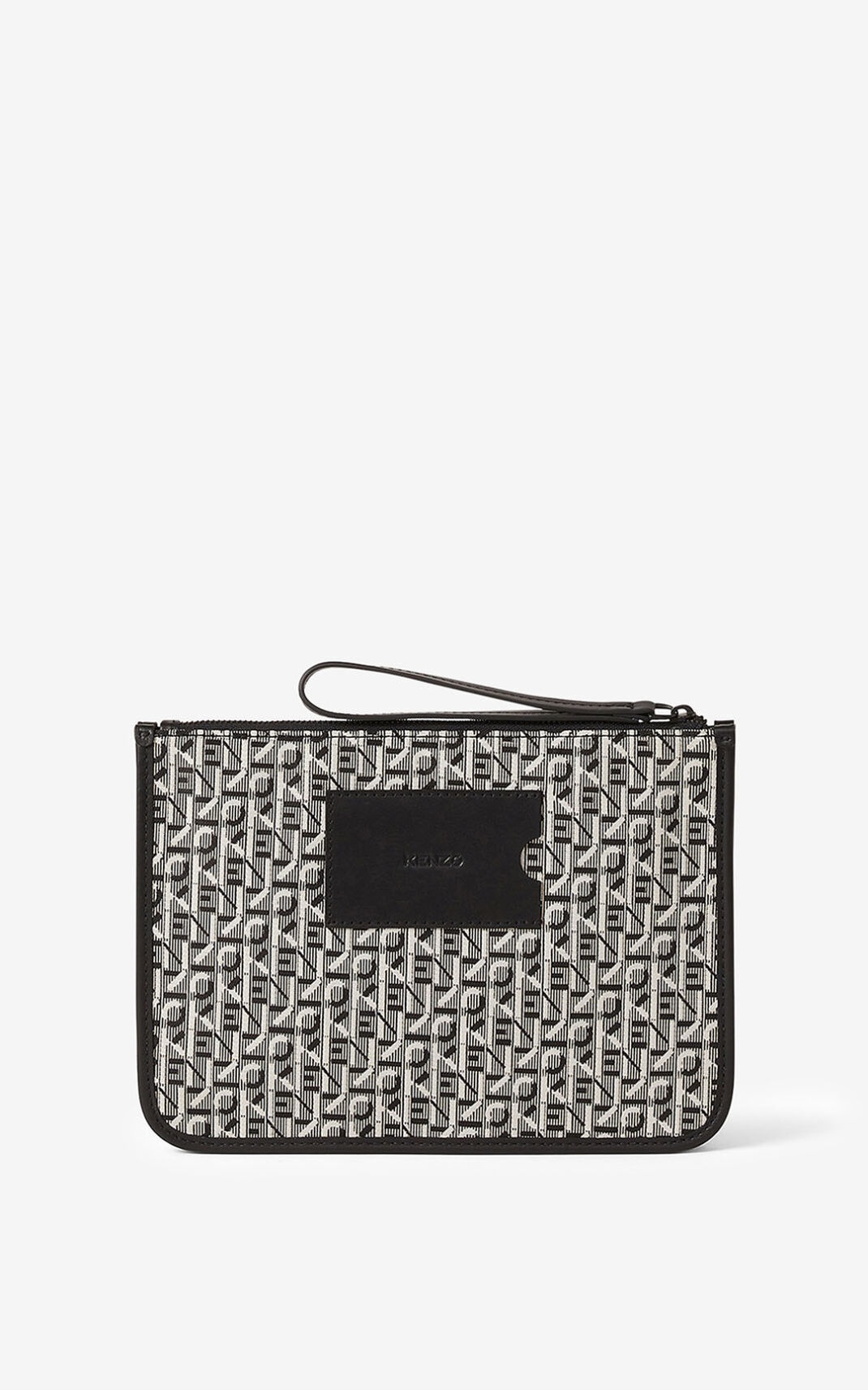 Courier gusseted jacquard clutch - 2