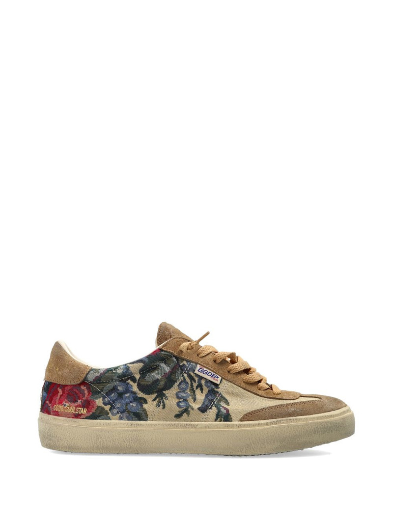 floral print leather sneakers 1