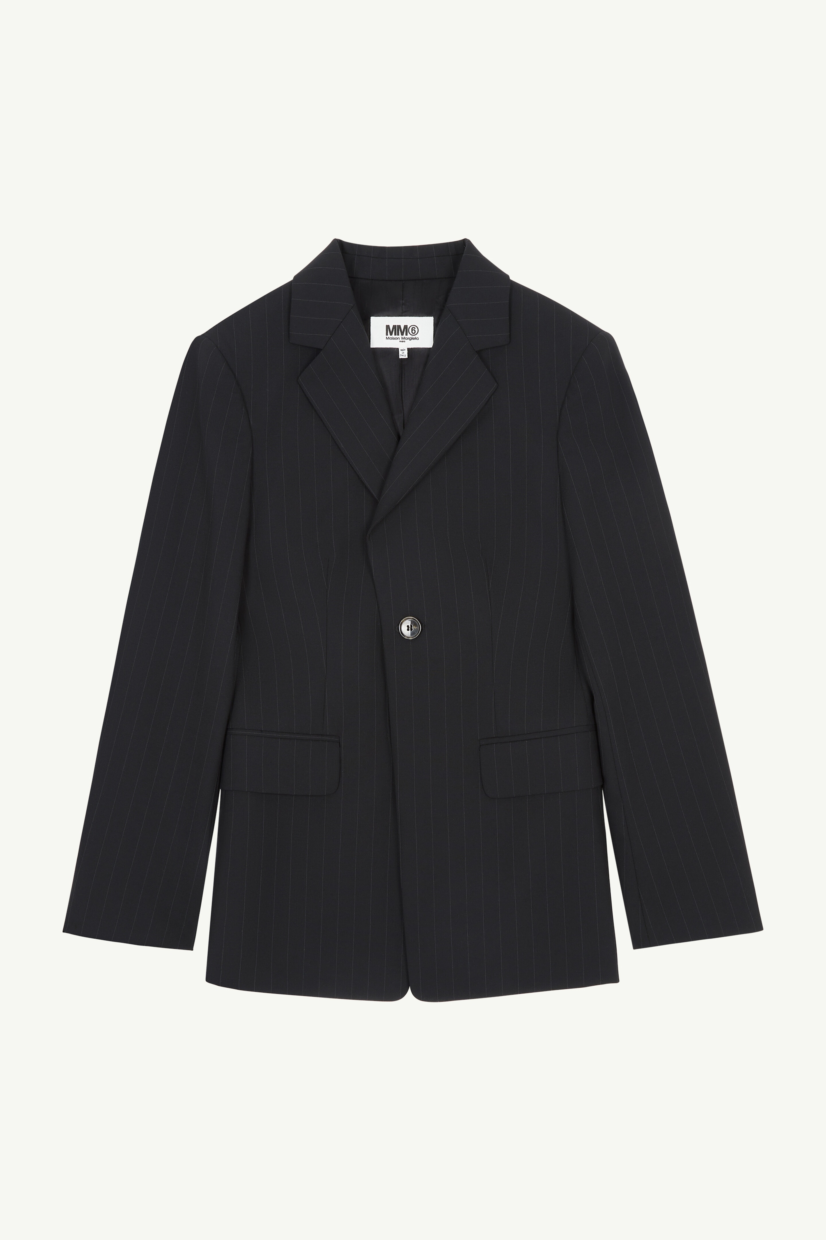Pinstripe suit jacket - 1