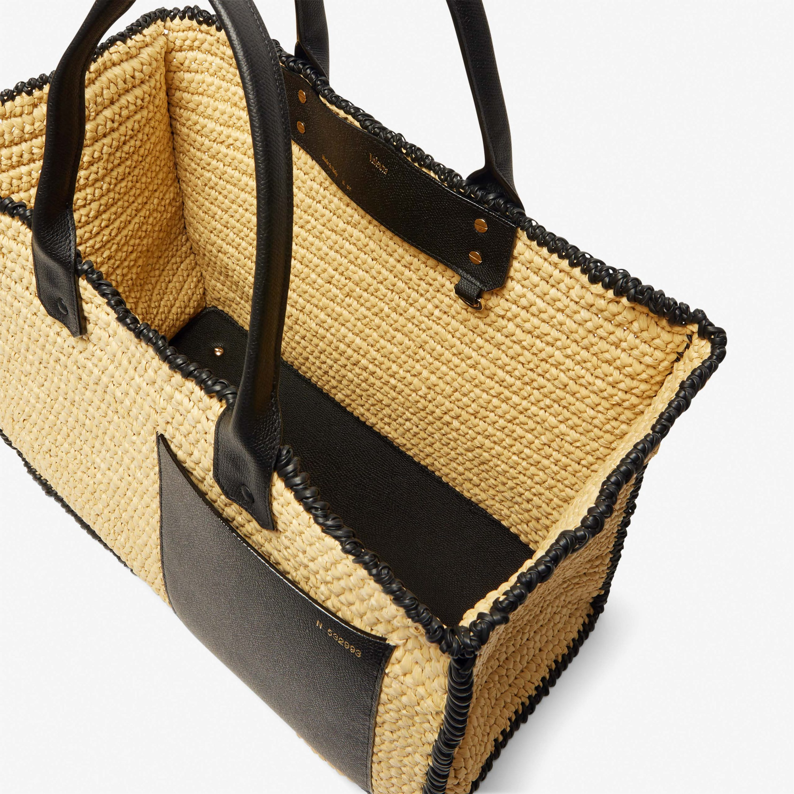 Valextra – Large Soft Tote Raffia Crochet – Natural - 4