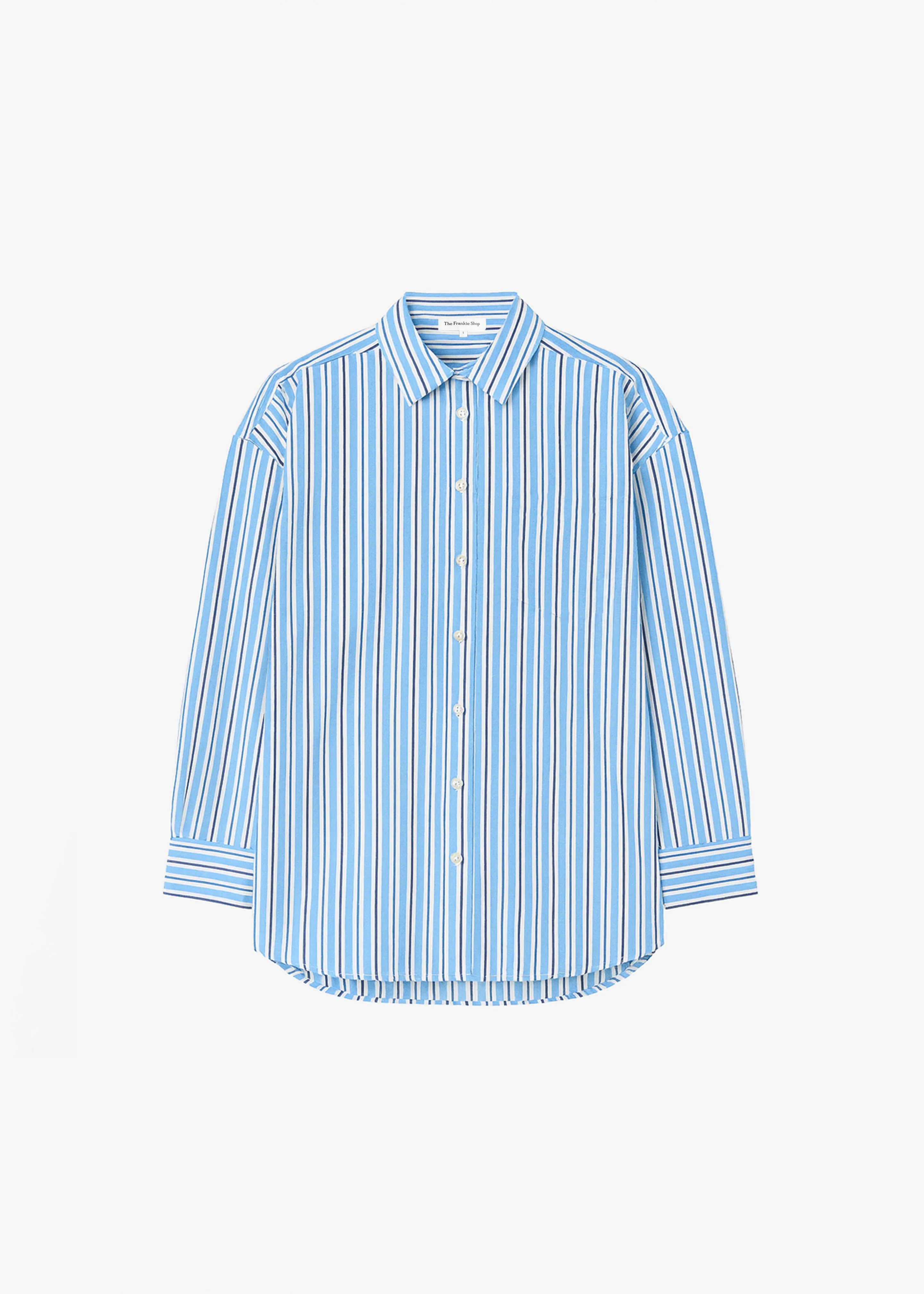 Oana Cotton Padded Shirt - Blue Multi Stripe - 1