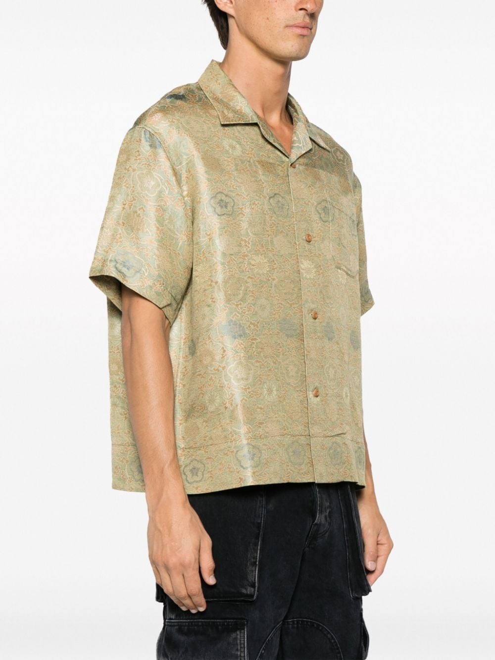 graphic-print silk shirt - 3
